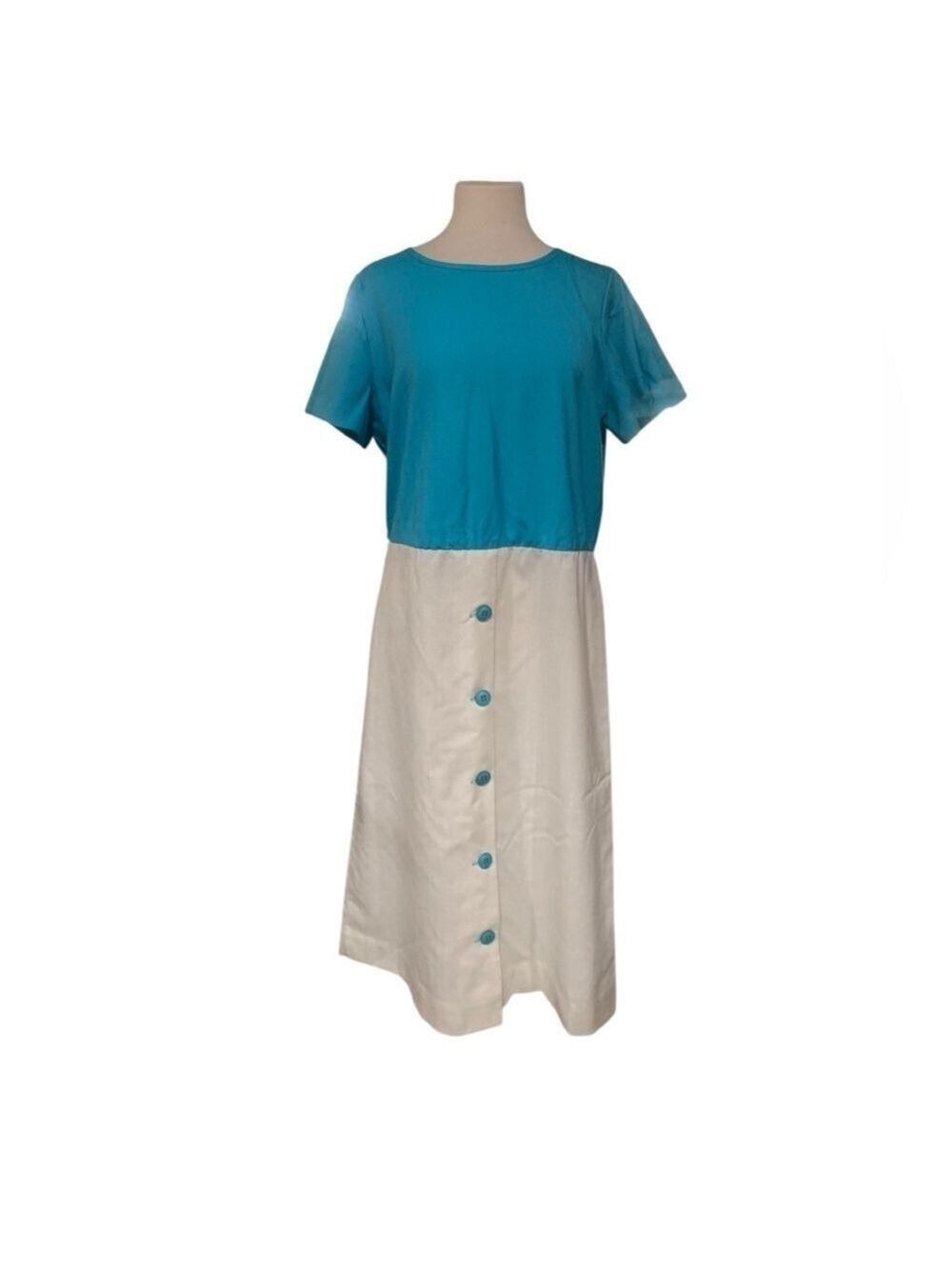 ❤️Vintage volup Toni Todd color block midi dress with flutter sleeves